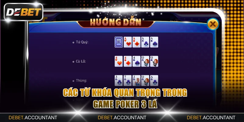 Tên các từ khóa thông dụng trong Three Card Poker